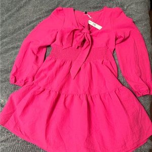 Hot pink dress- size Large